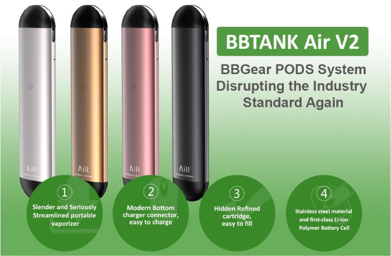 Air V3 by BBTANK refillable pods for CBD/THC/Hemp oil