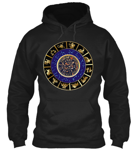 13th zodiac a clock in the sky classic black hoodie pull over Lion logo