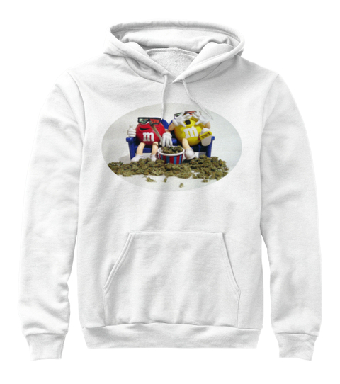 M&M zonked pull over classic White hoodie with logo